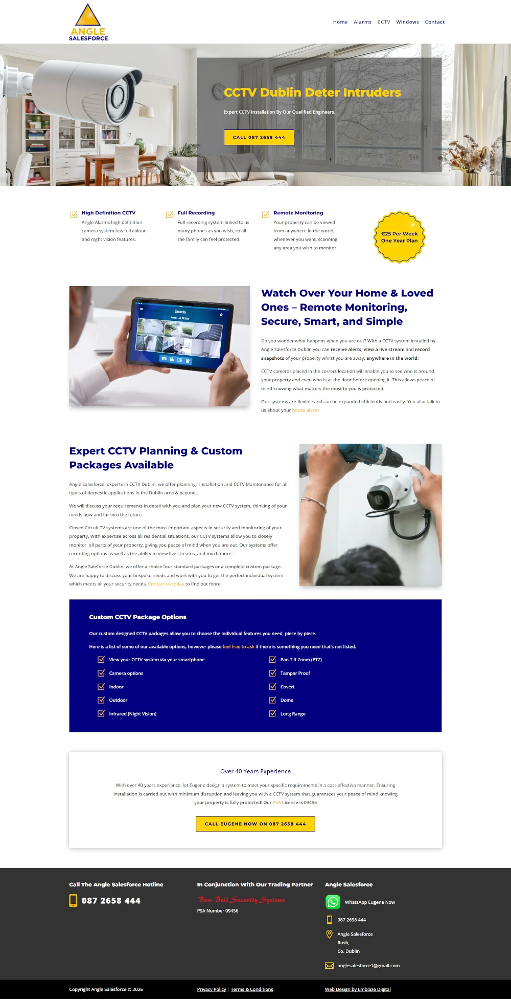 Angle Alarms Webpage